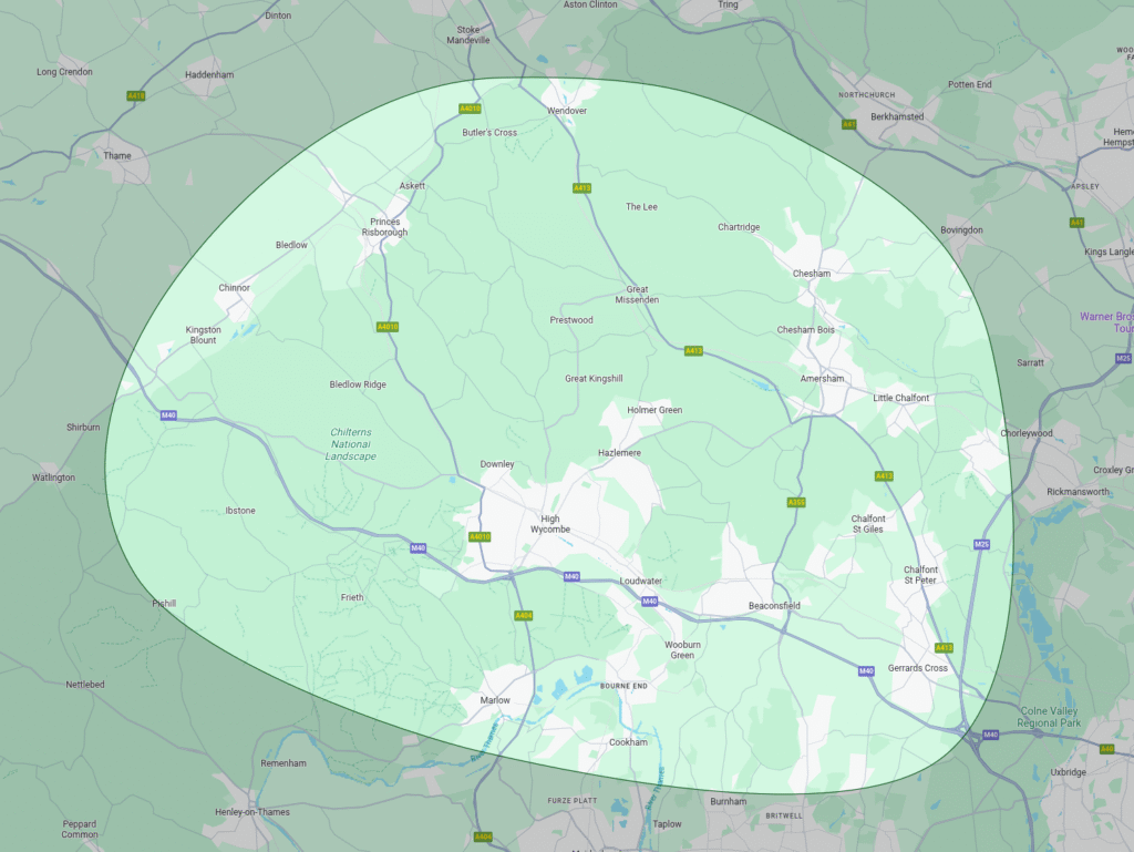 Map of High Wycombe and surrounding areas