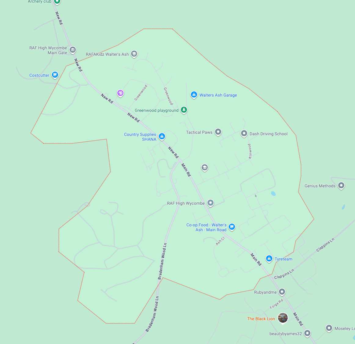Map of Walter's Ash